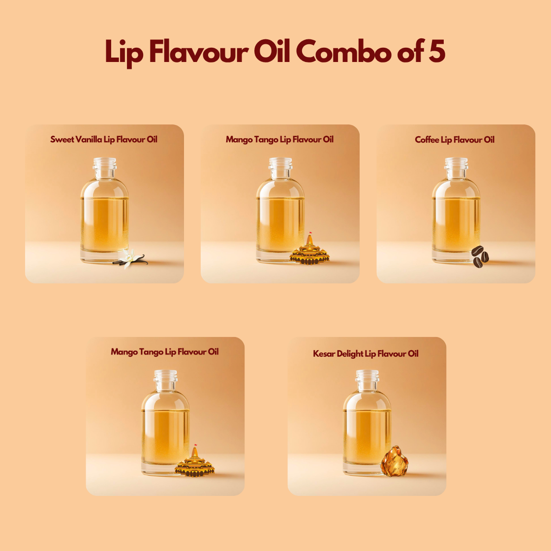 Lip Flavour Oil Combo of 5