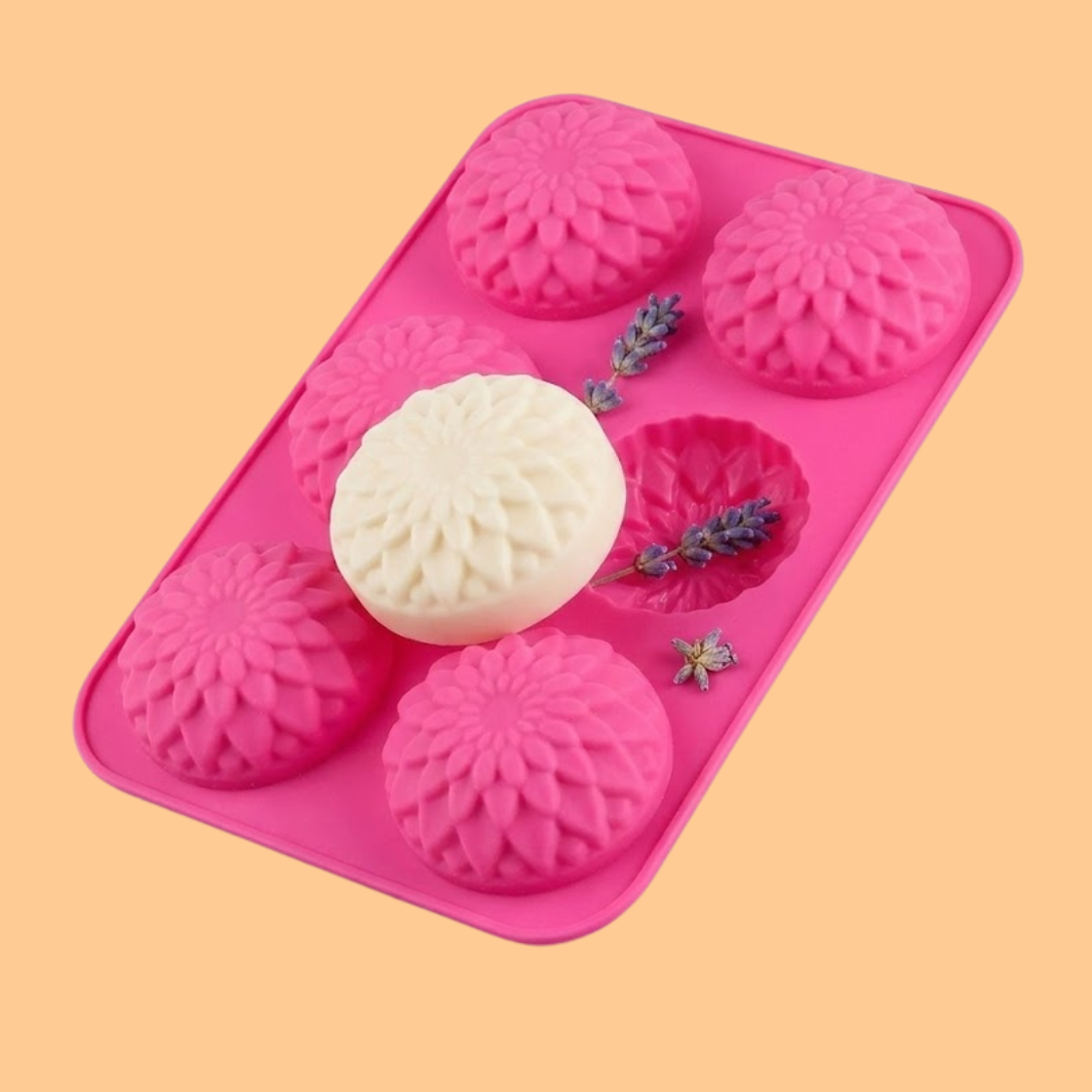 6 Cavity Sunflower Soap Mould (100 gm)