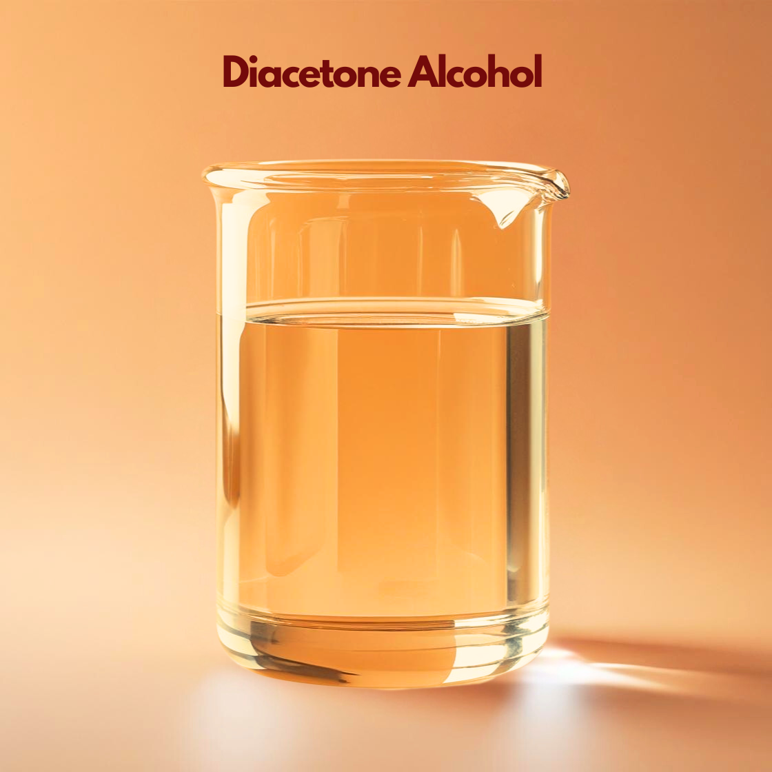 Diacetone alcohol solvent in lab beaker, ideal for nail polish and haircare formulations | B2B cosmetics ingredients India.