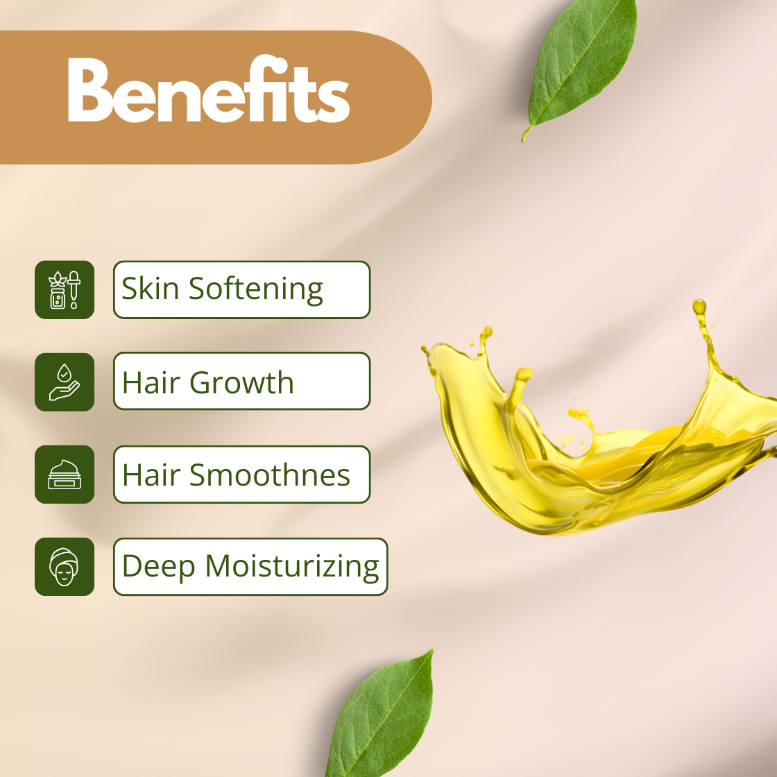 Pure cold pressed castor oil in golden drop form, thick carrier oil ideal for hair growth serums, scalp treatments and cosmetic formulations.