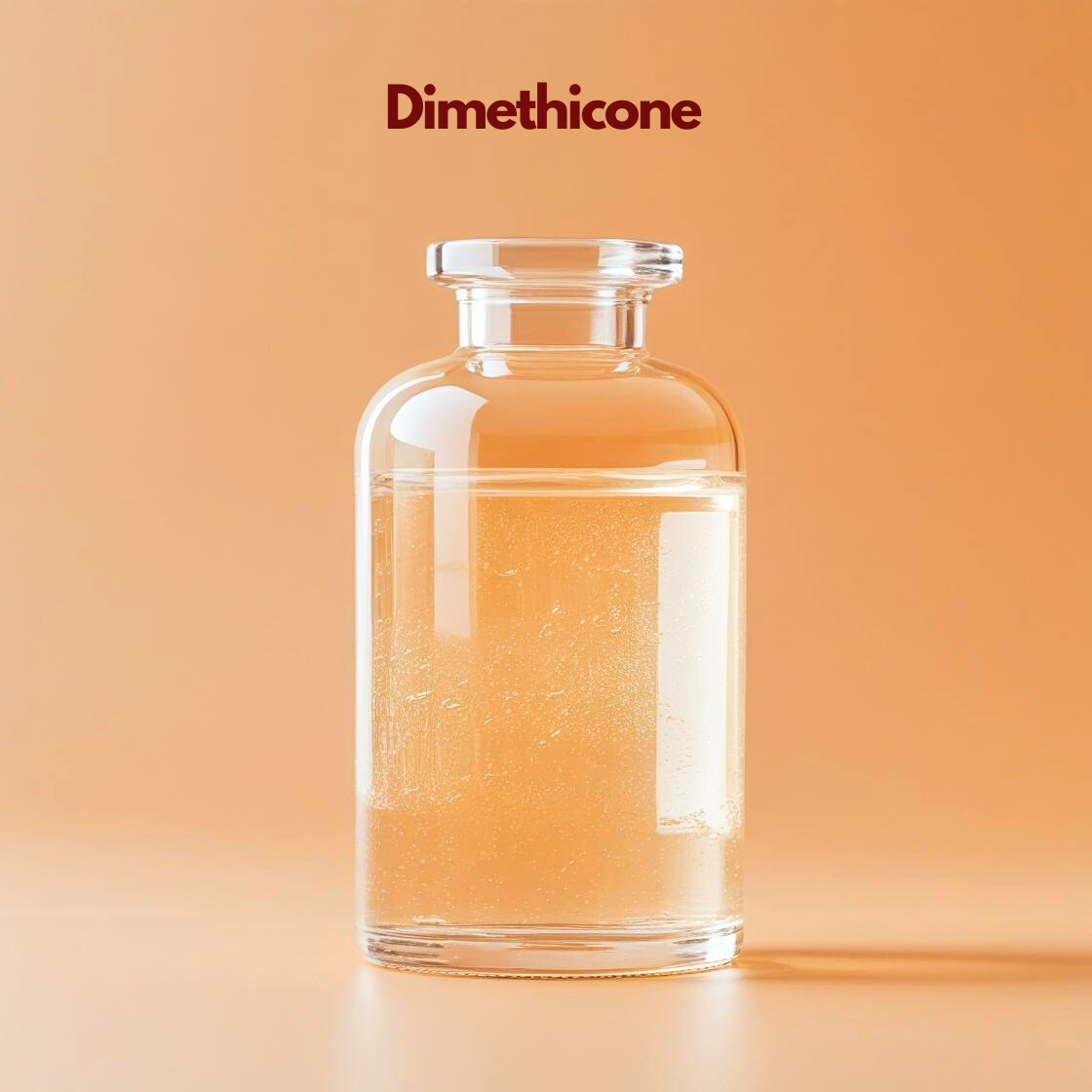 Dimethicone 350 silicone fluid in glass bottle, high purity emollient for smooth moisturizers | cosmetic raw material wholesaler.