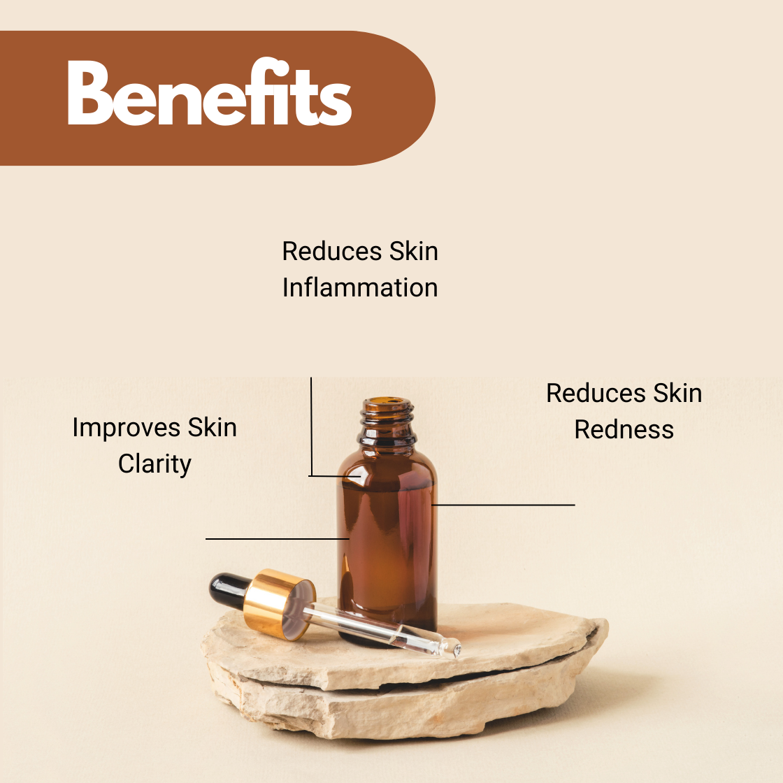 Lavender essential oil in amber glass bottle with dropper, lavender oil for reducing skin inflammation, improving skin clarity, and reducing skin redness.