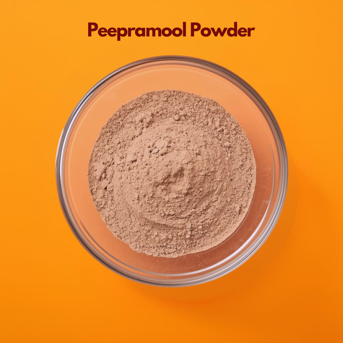 Peepramool powder in a transparent bowl, Ayurvedic herbal root powder used in skincare, detox formulations, and natural cosmetic products, ideal for herbal beauty treatments and traditional remedies.
