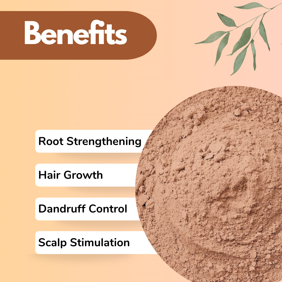 Peepramool Powder for Hair Growth & Scalp Health | Benefits infographic featuring coarse warm tan Piper longum root powder in a circular dish on a peach background with botanical leaf. Peepramool (Pippali mool) powder is a traditional Ayurvedic herbal ingredient used in natural scalp stimulation treatments, hair growth formulations, hair care products & herbal hair root strengthening remedies. Key benefits: Root Strengthening, Hair Growth, Dandruff Control. Great for hair care brands & formulators looking