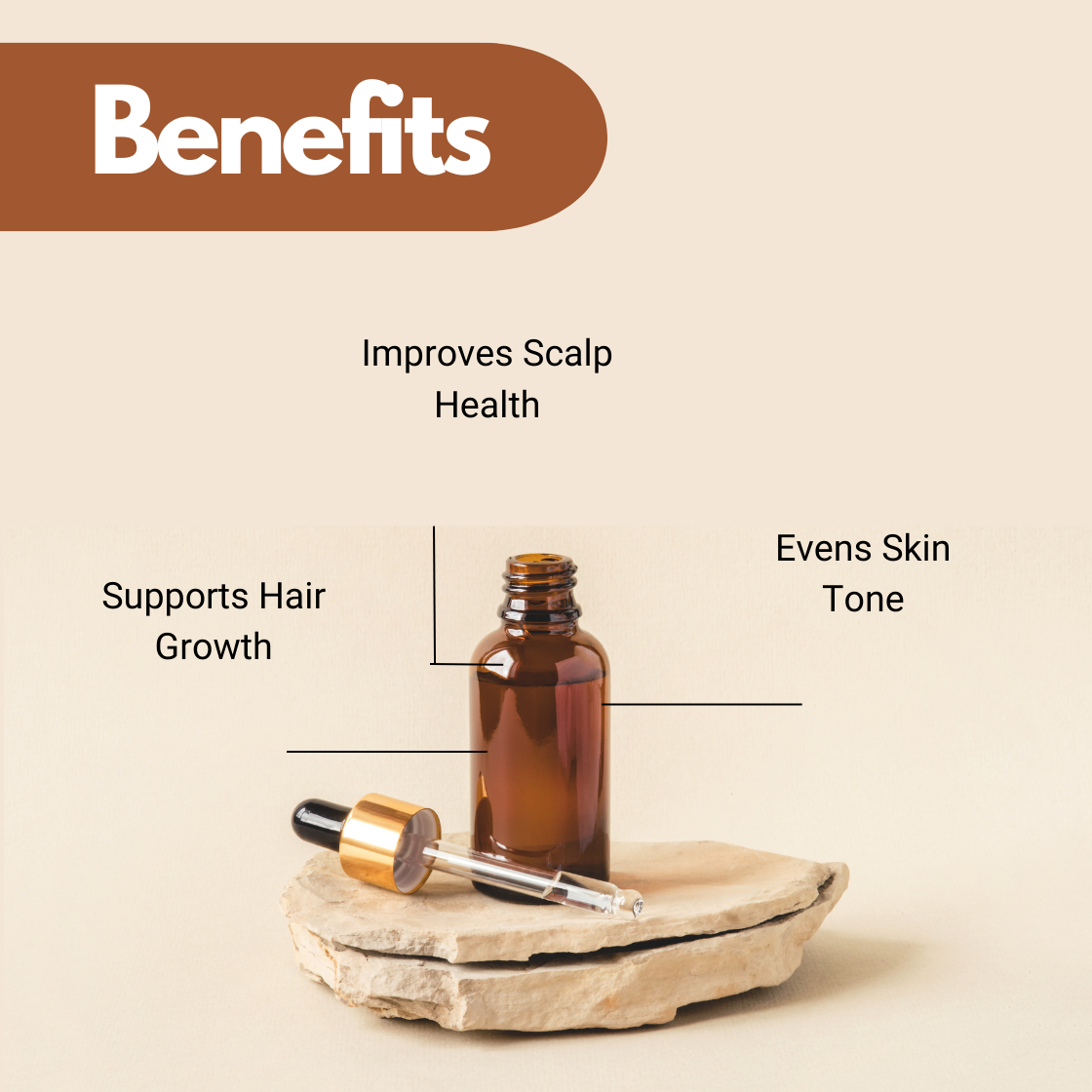 Rosemary Essential oil hair and scalp wellness image highlighting scalp health improvement and even skin tone support.