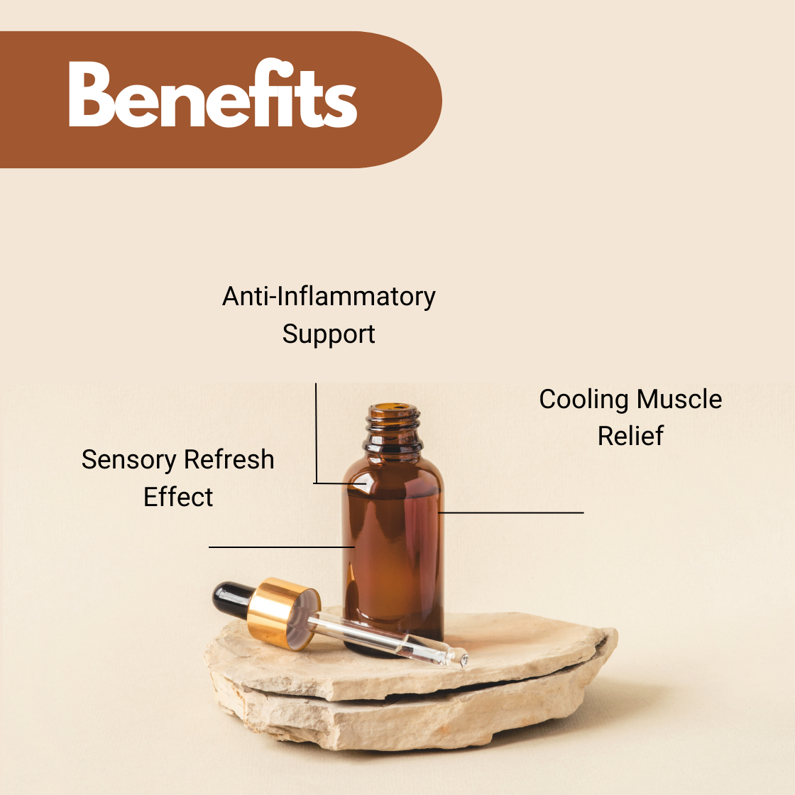 Wintergreen essential oil in clear glass bottle with dropper, gaultheria procumbens leaf oil for anti-inflammatory support, cooling muscle relief and sensory refresh effect.